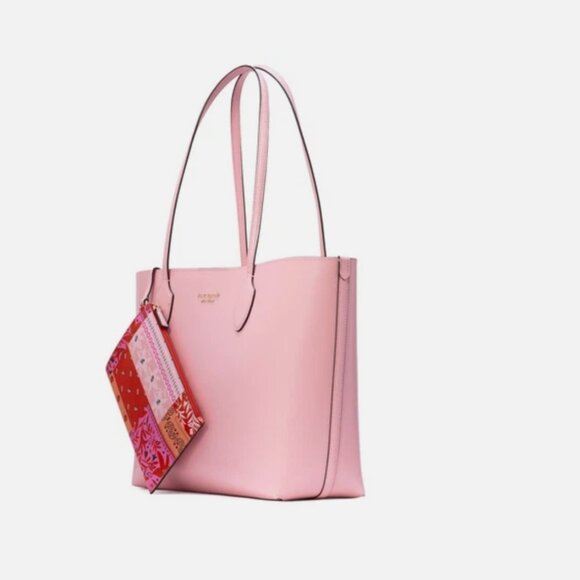 NWT KATE SPADE BLEECKER TOTE SHOULDER BAG PINK WITH BANDANA POP PRINT WALLET - Picture 3 of 5